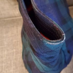 Dooney & Bourke Blue and Green Tartan Plaid Tote
